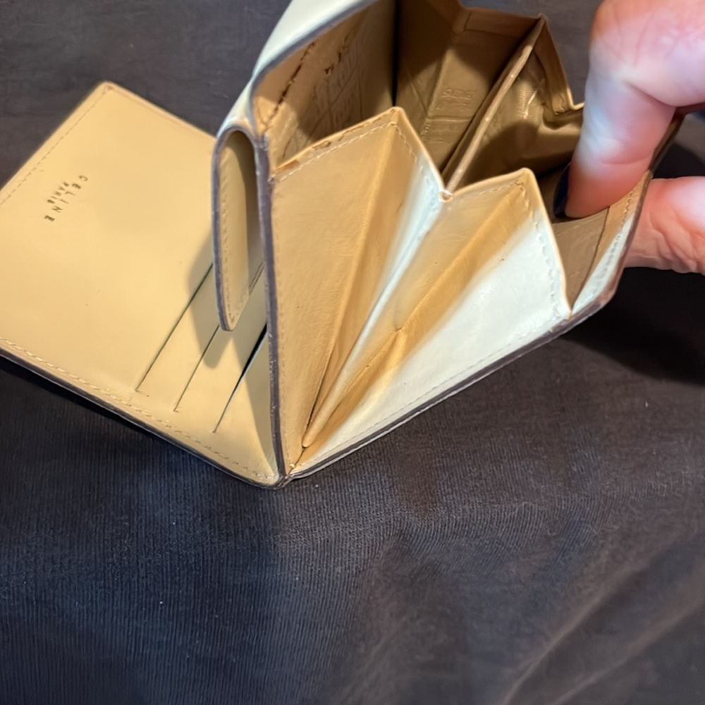 Celine bifold snap wallet cream color EUC minimal use beautiful condition - Picture 9 of 12
